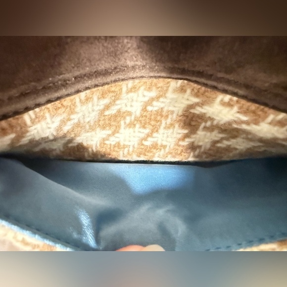 Coach Hamptons Vintage Mini Bag Y2K Brown Houndstooth Wool & Suede Turnlock - Picture 12 of 16